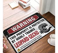 Paillasson mignon pour chambre à coucher Avertissement Cette propriété est protégée par un gecko léopard hautement qualifié | Antidérapant Absorbant Tapis d'intérieur antidérapant Idéal pour l'automne