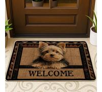 Paillasson mignon Yorkshire Terrier, adorable chien, tapis d'entrée pour décoration intérieure et extérieure, antidérapant, lavable, ramassage de la poussière, cadeau pour les amoureux des animaux