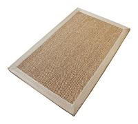 Paillasson moderne en sisal tissé à la main antidérapant pour entrée intérieure Jaune 80 x 120 cm
