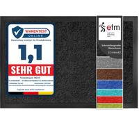 Paillasson Monochrome antidérapant lavable Tapis de propreté Noir 40x60 cm