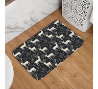 Paillasson Motif De Plante De Cerf Tapis De Porte Lavable en Machine Tapis D'Entrée Absorbant pour Exterieur Balcon 40X60 Cm