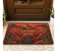 Paillasson motif oiseaux bienvenus, sud-ouest rustique, fleurs de cactus d'été, rouge, antidérapant, pour maison, bureau, extérieur, intérieur, entrée, décoration, 73,6 x 43,2 cm