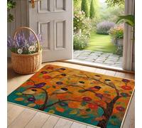 Paillasson motif oiseaux d'automne, tapis de porte coloré pour extérieur et intérieur, décoration rustique, imperméable, antidérapant, ramassage de la poussière, facile à nettoyer, 73,7 x 43,2 cm