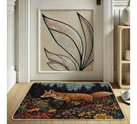 Paillasson motif renard floral d'automne, orange renard extérieur et intérieur, décoration rustique, tapis de bienvenue antidérapant en caoutchouc absorbant la poussière, facile d'entretien, 73,6 x