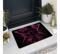 Paillasson motif tête de mort, tapis d'entrée pour extérieur et intérieur, décoration d'Halloween, paillasson en caoutchouc imperméable, antidérapant, absorbant la poussière, facile à nettoyer, 73,7 x