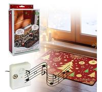 Paillasson musical avec capteur de 2 chansons de Noël - 34 x 24 cm - Musique de Noël - Capteur de pas pour chaque paillasson - Sonnette de Noël avec musique festive