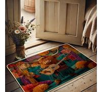 Paillasson musicien vibrant, paillasson artistique coloré pour entrée extérieure et intérieure, décoration d'été, antidérapant, résistant à l'eau, absorbant la poussière, facile d'entretien, 73,7 x