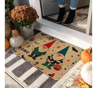 Paillasson nain d'Halloween, tapis d'entrée coloré pour décoration d'automne, antidérapant, imperméable, utilisation en extérieur et en intérieur, facile à nettoyer, absorbant, 73,6 x 43,2 cm