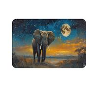 Paillasson Night of The Elephants Tapis D'Entrée Facile À Nettoyer Tapis De Porte Lavable en Machine Paillassons pour Exterieur Jardin Couloir 40X60 CM