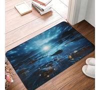 Paillasson Night View of The Sea Tapis De Porte Lavable en Machine Paillasson Interieur Facile À Nettoyer Tapis D'Entrée pour Cour Balcon Exterieur 40X60 CM