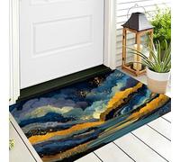 Paillasson Or Bleu Rivière Nébuleuse Petit Tapis De Bienvenue,Paysage Fantastique Cour Décoration De La Maison Intérieur Et Extérieur pour Porte Avant Et Arriè Entrée,70X100Cm