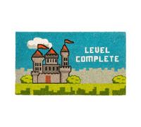 Paillasson original ""Level complete"" en noix de coco avec support antidérapant en PVC. Dimensions : 70 x 40 x 1,5 cm - FISURA