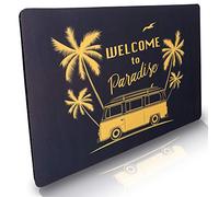 Paillasson Paradis Tapis de porte intérieur Tapis de porte Tapis de sol VW Bulli Bienvenue à Paradise Trap Trap Mat Stilingo Tapis d'entrée Tapis de sol Stilingo Porte d'entrée du camping 70 x 50 cm