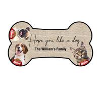 Paillasson personnalisé avec photo d'animal de compagnie - Bienvenue dans notre maison - Tapis d'entrée d'intérieur amusant pour animaux de compagnie - Cadeau idéal pour les amoureux des animaux de