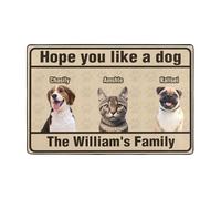 Paillasson personnalisé avec photo d'animal de compagnie - Bienvenue dans notre maison - Tapis d'entrée d'intérieur amusant pour animaux de compagnie - Cadeau pour les amoureux des animaux de