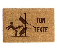 Paillasson personnalisé en fibre de coco avec n'importe quel texte, Tapis antidérapant et absorbant, Différents motifs de paillassons internes pour l'intérieur de la maison (90 x 60cm, modèle 9)