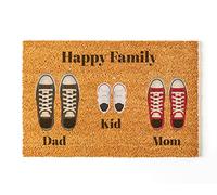 Paillasson Personnalisé pour l' Entrée | Paillasson Personnalisable & Original Famille | 70 x 40cm | Tapis Personnalisable Entrée | Composé à 100% de Fibres de Coco | Famille de 3