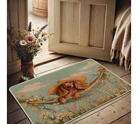 Paillasson pour chien motif floral printanier, hamac mignon pour décoration intérieure et extérieure, doux, absorbant, antidérapant, facile à nettoyer, 73,7 x 43,2 cm