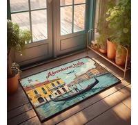 Paillasson pour entrée avant Adventure Italy: A Gondolier'S Journey Through Venice Doormat Home Goods Country Décorations pour la maison (40 x 60 cm)