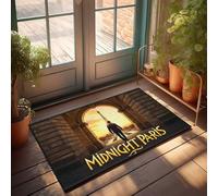 Paillasson pour entrée avant Midnight In Paris : un voyage d'homme à travers le temps, tapis de décoration de grotte pour dormir sur le sol (65 x 90 cm)