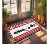 Paillasson pour entrée extérieure, drôle de locataire violation du stationnement, avertissement : politique de remorquage appliquée, paillasson pour porte d'entrée, tapis de vacances (50 x 80 cm)