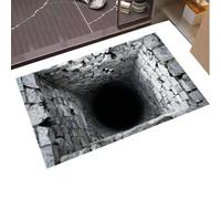 Paillasson pour Porte d'entrée extérieure - antidérapant, Tapis avec Trou sans, Tapis d'illusion Optique visuelle avec piège 3D | Tapis de Sol Facile à Nettoyer pour
