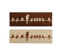 Esschert Design - Paillasson en fibre de coco motif oiseau sur branche - Beige