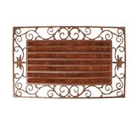 Esschert Design Paillasson LH59 en fonte avec rouleaux coco interchangeables 74 x 46 cm marron