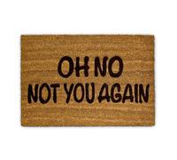 Relaxdays Paillasson 10017727 "Oh No Not You again" fibre de coco antidérapant PVC 60 x 40 cm Marron