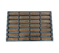 Relaxdays Paillasson avec Poils de Brosse - 60 x 40 cm - Caoutchouc et Fibre de Coco - Antidérapant - pour l'intérieur et l'extérieur - Noir/Naturel