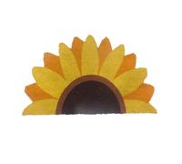 Paillasson Relaxdays en Coco, halfrond, 80 x 50 cm, « Tournesol », intérieur/extérieur, antidérapant, résistant, coloré