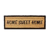 Relaxdays Paillasson en fibres de coco Tapis de sol porte entrée HOME SWEET HOME rectangulaire 25 x 75 cm essuie-pieds intérieur extérieur dessous antidérapant caoutchouc PVC saleté, marron