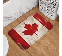 Paillasson rétro motif drapeau du Canada - Antidérapant - Absorbant - Doux - Lavable - Moderne - Pour cuisine, chambre à coucher, salle de bain - 40,6 x 61 cm
