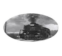 Paillasson rond de 35,4 po, tapis d'entrée antidérapant, tapis de porte d'entrée, tapis pour extérieur ou intérieur, imprimé train à vapeur en hiver avec neige blanche, sur la voie ferrée avec de la f