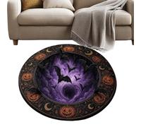Paillasson rond Halloween Illusion 3D - Tapis de sol avec tête de mort à il