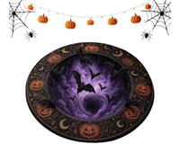 Paillasson rond Halloween Illusion 3D - Tapis de sol avec tête de mort à il