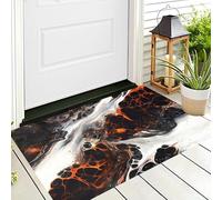 Paillasson Rouge Blanc Texture Tourbillonnante Cuisine Salle De Bain Tapis De Jardin 60X90Cm Arts Visuels Porte Avant Et Arrière pour Patio Entrée Garage Maison Porche,Décoration