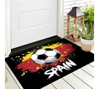 Paillasson Rouge Football Rayé Petit Tapis De Bienvenue,Mouvement Espagnol Cour Décoration De La Maison Intérieur Et Extérieur pour Porte Avant Et Arriè Entrée,80X120Cm