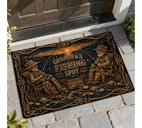 Paillasson rustique de bienvenue pour la pêche, la campagne, grand-père, coucher de soleil d'été, marron, antidérapant, décoration extérieure pour porte d'entrée, terrasse, 73,6 x 43,2 cm