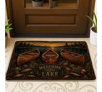 Paillasson rustique inspiré de la nature - Pin du lac - Lavable - Profil bas - Décoration pour entrée, porche, salle de bain, bureau - 73,6 x 43,2 cm