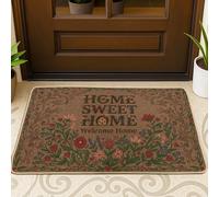 Paillasson rustique traditionnel avec cœurs - Marron - Antidérapant - Attrape la saleté - Pour maison, intérieur et extérieur - Décoration de porche - 73,7 x 43,2 cm