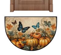 Paillasson semi-circulaire pour porte - Tapis antidérapant et lavable - Pour entrée intérieure et extérieure, entrée, cuisine, salle de bain, sol, porche, maison, amélioration