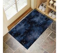Paillasson Thème du Ciel Étoilé avec Envers en Caoutchouc Antidérapant Naturel, pour Entrée Extérieure, Intérieur Antidérapant, 50 X 80 Cm Étoiles Psychédéliquesdoux Lavable en Machine Bleu Foncé