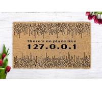 Paillasson « There is No Place Like 127.0.0.1 Geek Welcome » - Absorbant l'eau et résistant à l'humidité pour porte d'entrée - Tapis de cuisine - 50,8 x 81,3 cm - Halloween