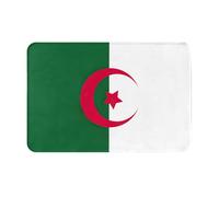 Paillasson ultra fin avec motif drapeau de l'Algérie - Pour intérieur et extérieur - Décoration d'intérieur