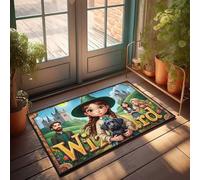 Paillasson uni pour artisanat magicien : une aventure fantastique avec des amis et un chien noir paillasson vintage décoration de bar grand tapis de bain (50 x 80 cm)