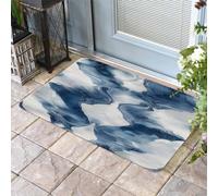 Paillasson Vague Bleue Et Blanche Œuvre d'art Abstraite Vagues Modernes, Durable Tapi D'Entrée Anti-Saleté Tapis Entree 40X60Cm pour Intérieur Cuisine Entrée