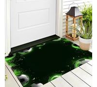 Paillasson Vert Football Léger Petit Tapis De Bienvenue,Art du Mouvement Cour Décoration De La Maison Intérieur Et Extérieur pour Porte Avant Et Arriè Entrée,90X150Cm