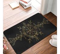 Paillasson Vikings, mythologie nordique du loup, symbole païen, tapis de bienvenue extérieur anti-salissures, antidérapant, entrée intérieure et extérieure, paillasson d'entrée à profil bas (24 x 16