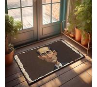 Paillasson vintage amusant caricature d'un gentleman distingué - Tapis de bienvenue d'automne pour porte d'entrée, décoration de sous-sol (40 x 60 cm)